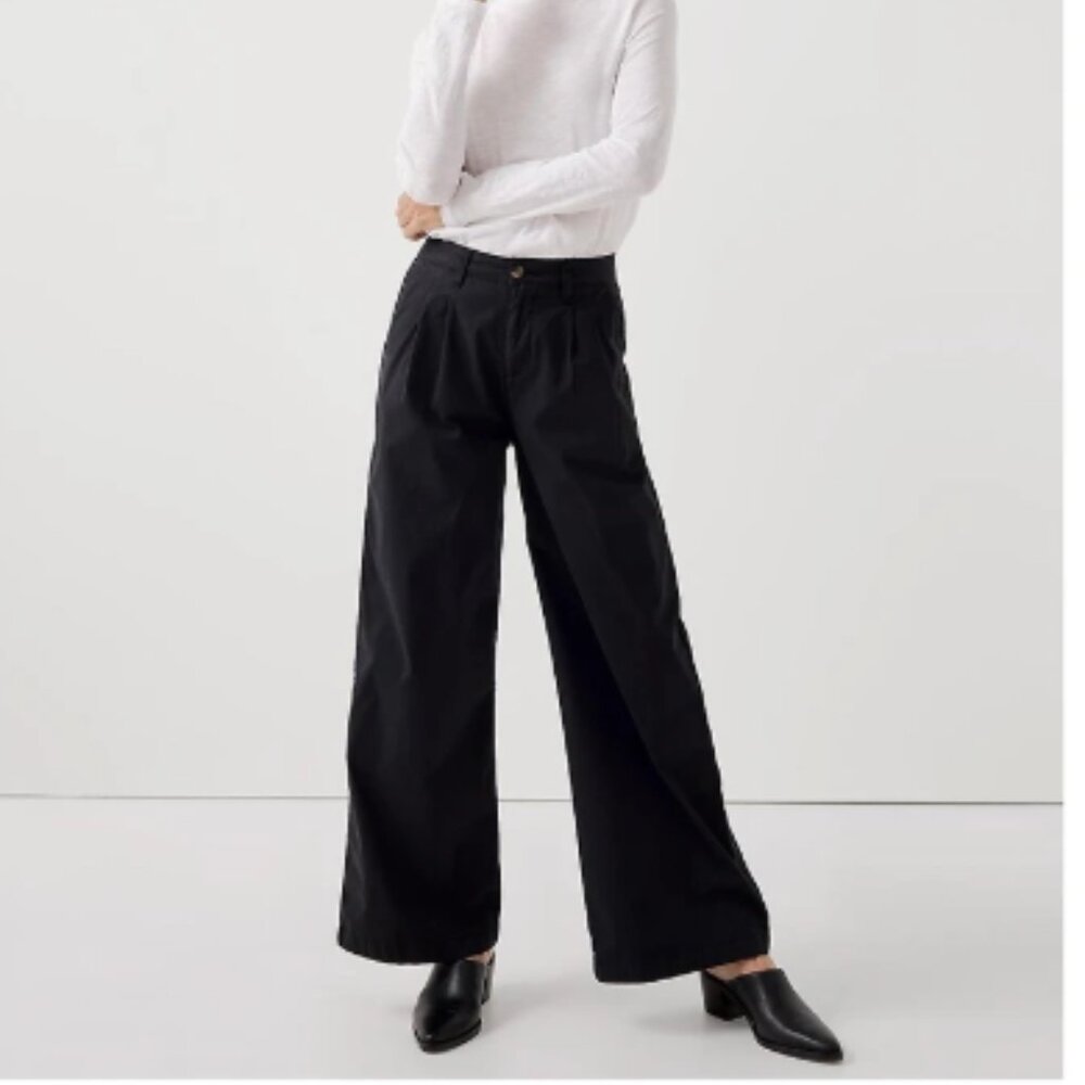 NWT Pact Boulevard brushed twill wide leg trouser, black, XL